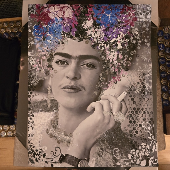 HANDCRAFTED Abstract Frida Kahlo Painting HANDPAINTED HANDMADE Wall Art Decor - Picture 4 of 17